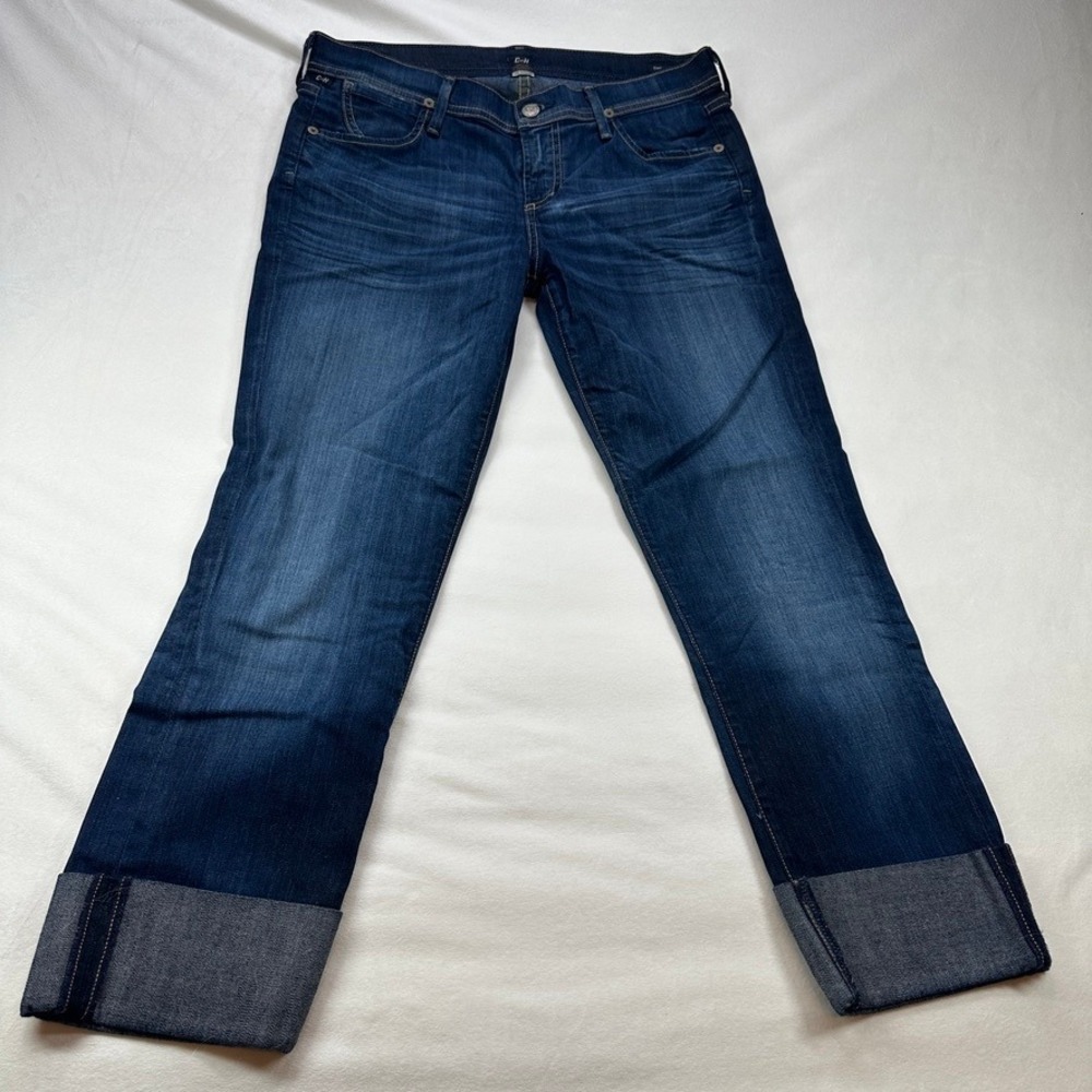Citizens‎ of Humanity Dani Cropped Straight Leg Jeans Women's Blue Sz 29 Cuffed